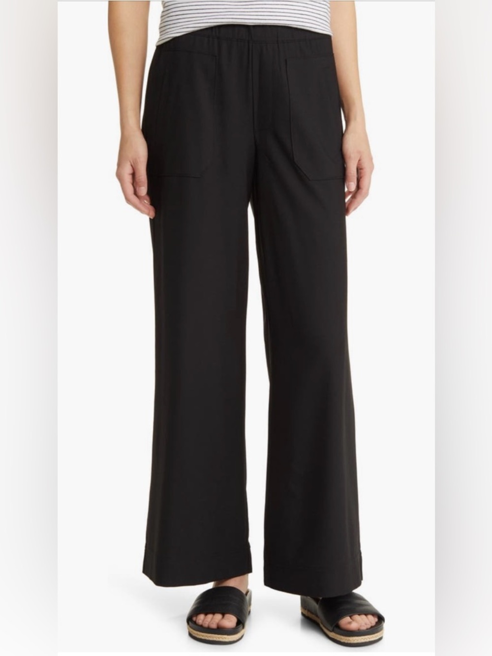 Wit & Wisdom Black Wide-Leg Pull-On Pants - Picture 2 of 9